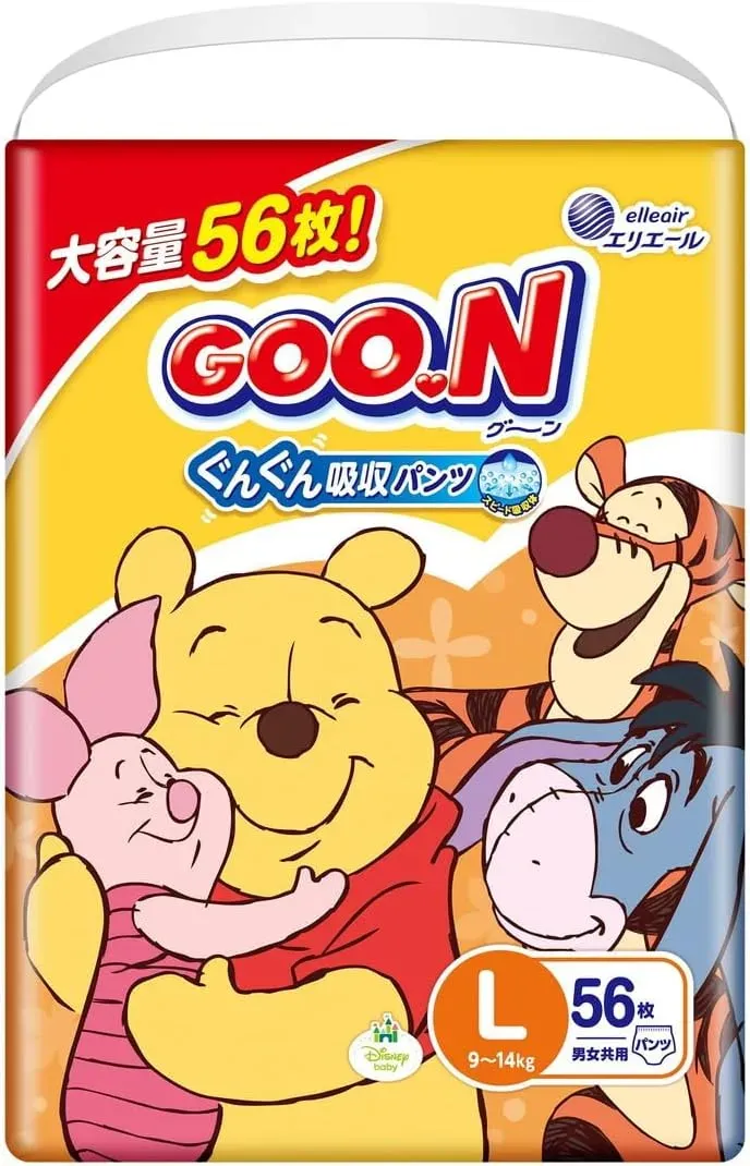 GOO.N Ultra Absorb Baby Pants, L Size (9-14kg), 56 Pcs